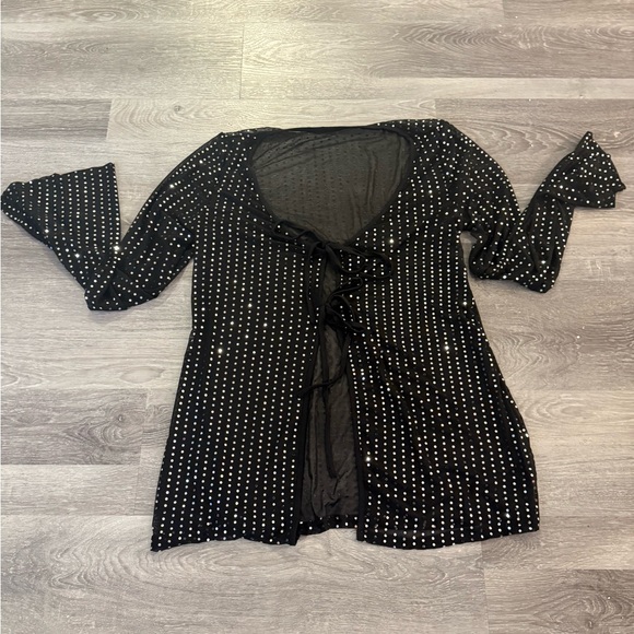 Black Sparkly tie top - Picture 2 of 5